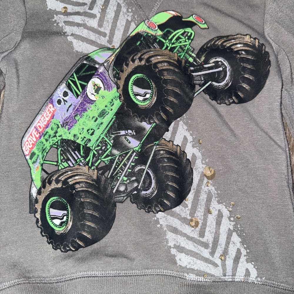 Monster Jam Grave Digger Toddler Boy's Hoodie - Picture 4 of 7